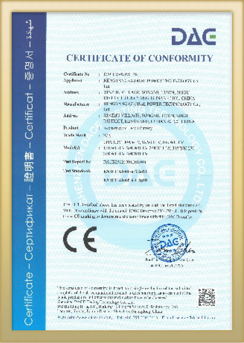 CE合格证书DAC